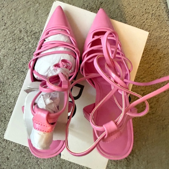 Aldo Vibrant Pink Strappy Heels - Picture 3 of 5